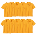 Gold (5-Pack) 5 10-Pack School Uniform Tagless Polo Tshirt for Little Boys & Big Boys